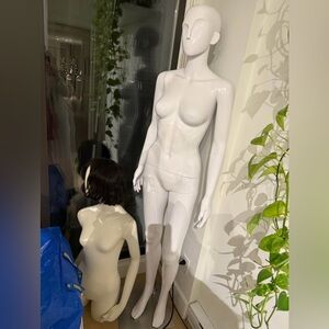 Glossy White Female Mannequin, Full Body Display From Eddies Hang Up